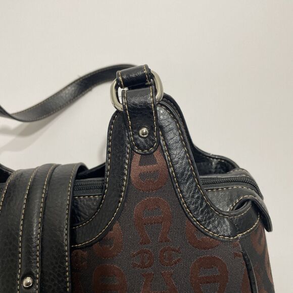 ETIENNE AIGNER Handbag: Brown Canvas Signature Logo Collection - Picture 9 of 16
